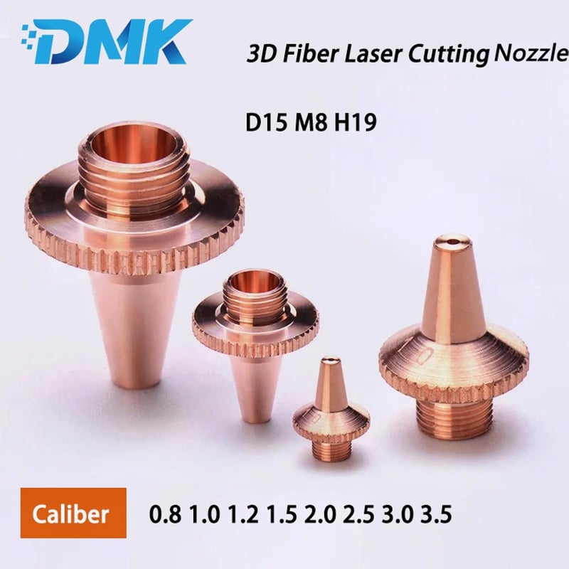DMK 3D Laser Cutting Nozzle for Raytools/Ospri Fiber Laser Cutting Head Dia.15mm Fiber Laser Nozzle Double Single Layer D15 H19 M8 Caliber 0.8-3.5mm (Double-Caliber 1.5mm) - Image 4